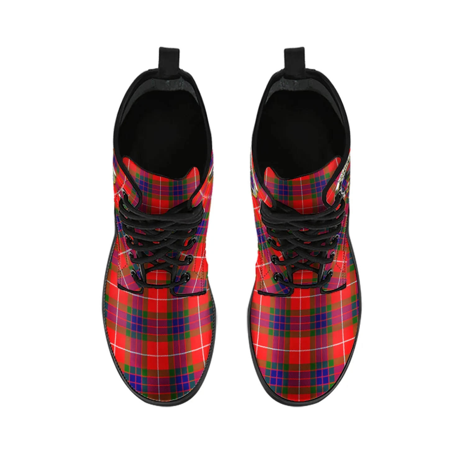 Abernethy Tartan Leather Boots with Family Crest