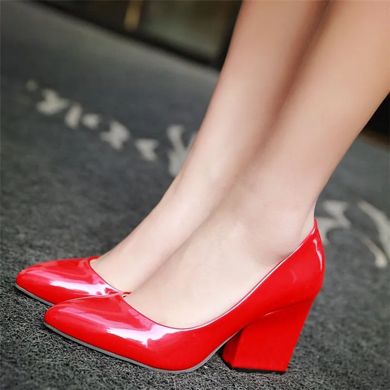 Amozae Fashion High Heels Pumps Women Shoes Elegant   Pointed Toe Shoes Woman Fashion Red White Pink Heels Office Wedding Shoes Lady