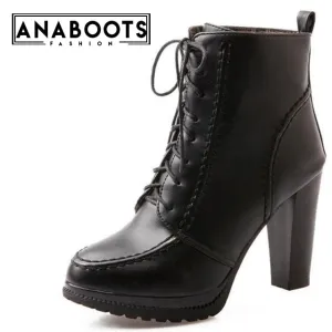 Ankle Boots Super High Square Heel