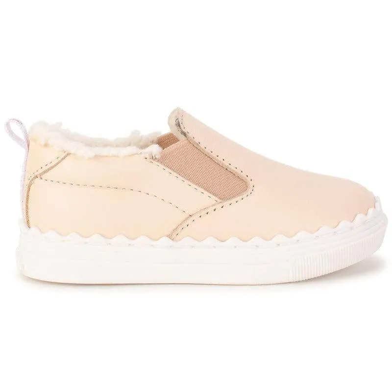 Baby Girls Pink Slip On Trainers