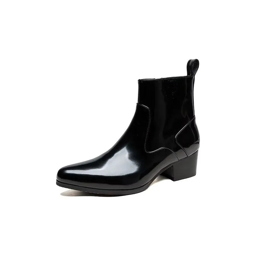 Chic Genuine Leather Pointed Toe Dress Boots