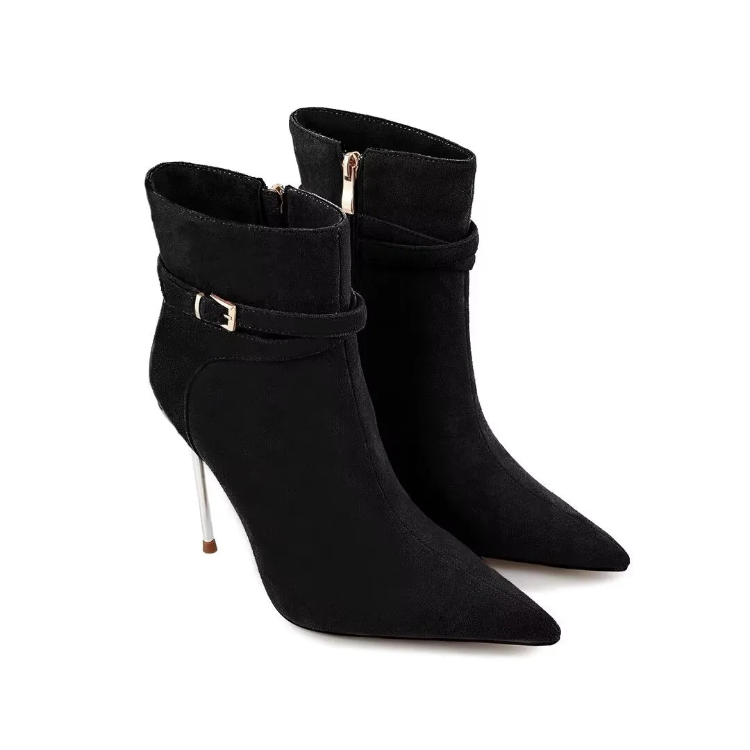 Chic Pointed Toe Stiletto Ankle Boots