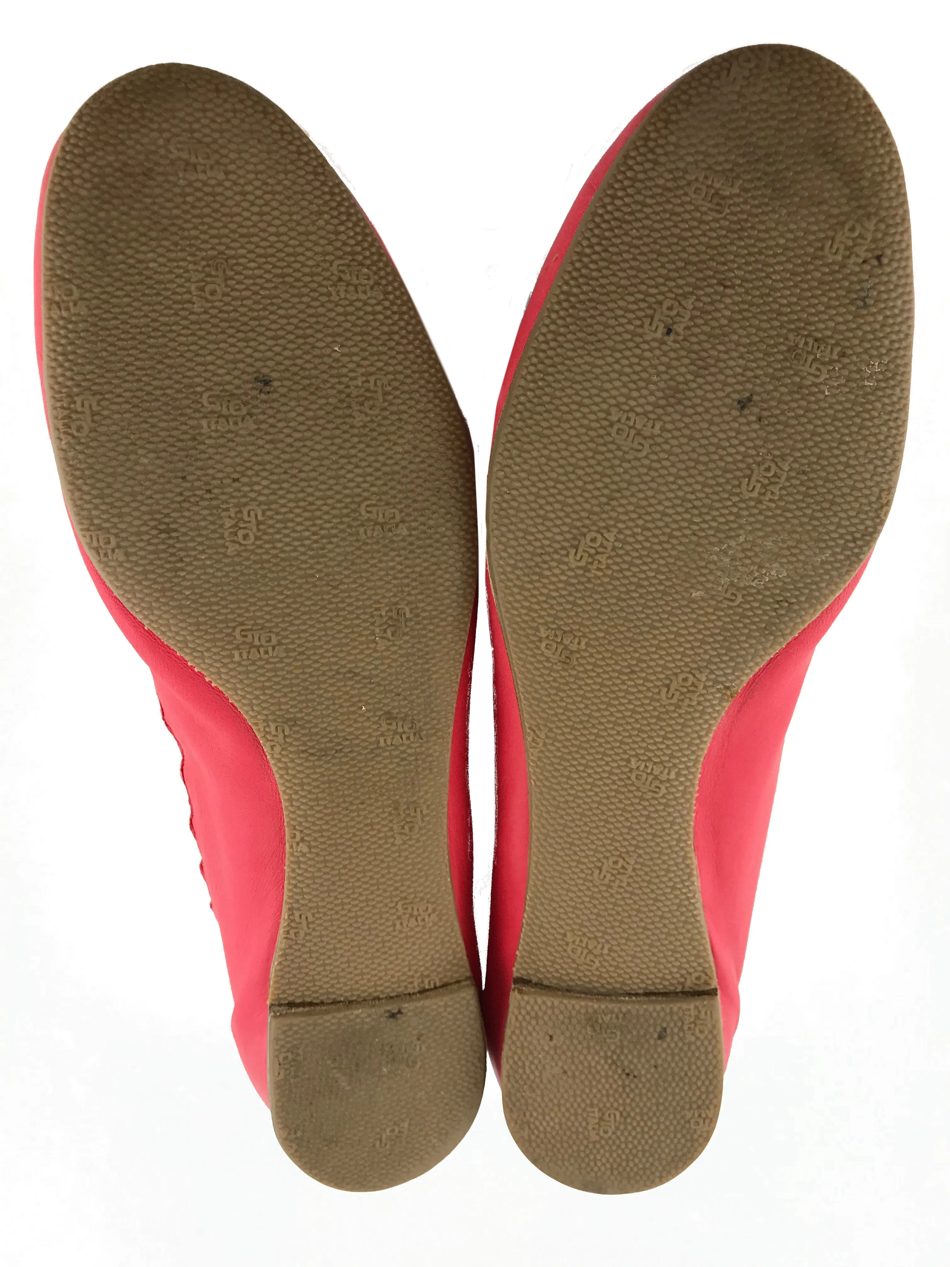 Chloe Lauren Scalloped Leather Ballet Flats Size 7.5