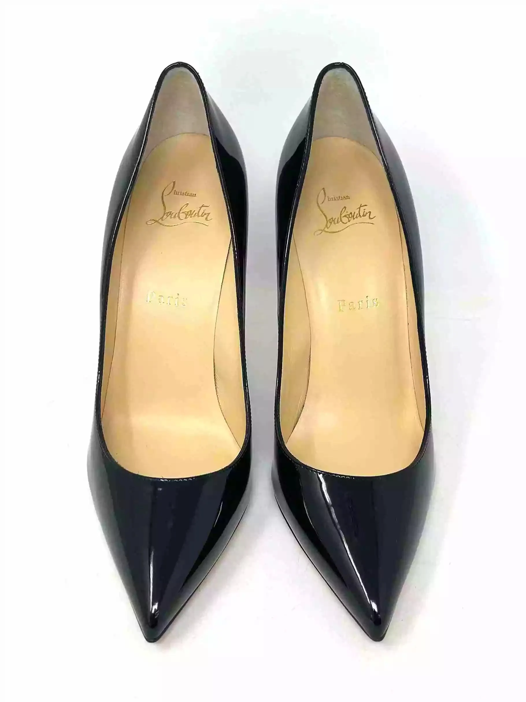 Christian Louboutin Pigalle 100 Black Patent Leather Pump Heels 38.5 UK 5.5