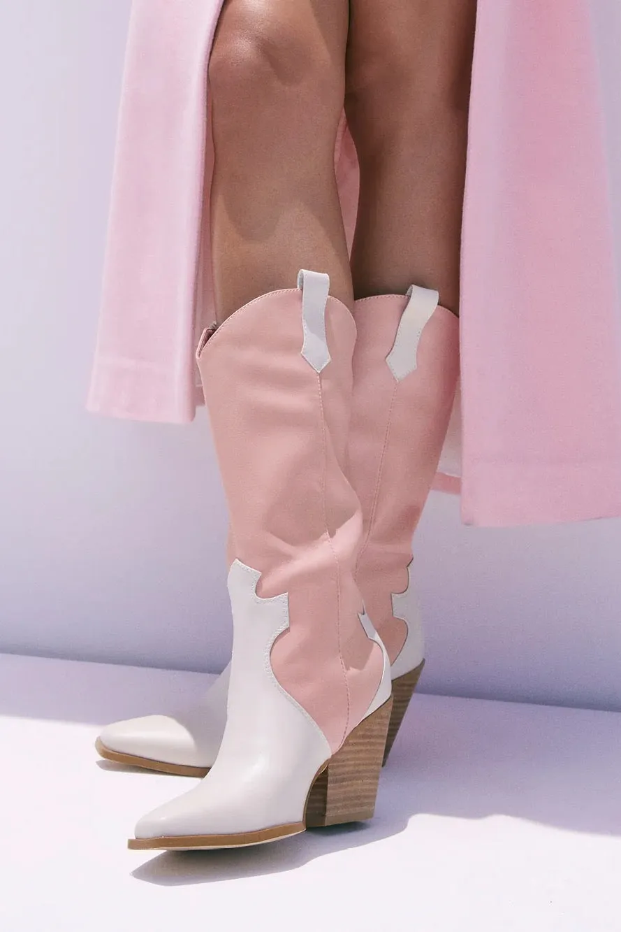 Claudette Western Boot ~ Fondant-Chalk