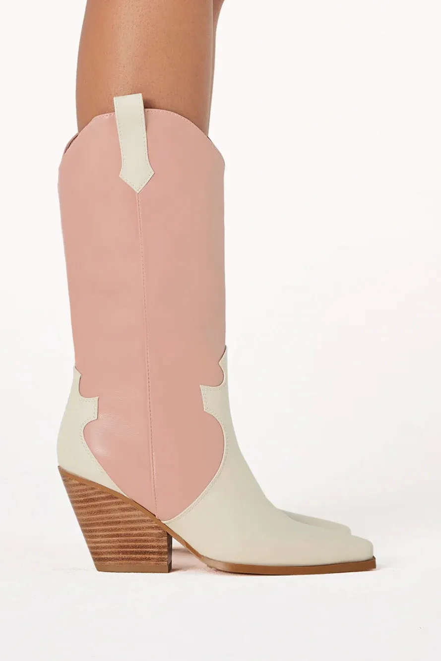 Claudette Western Boot ~ Fondant-Chalk