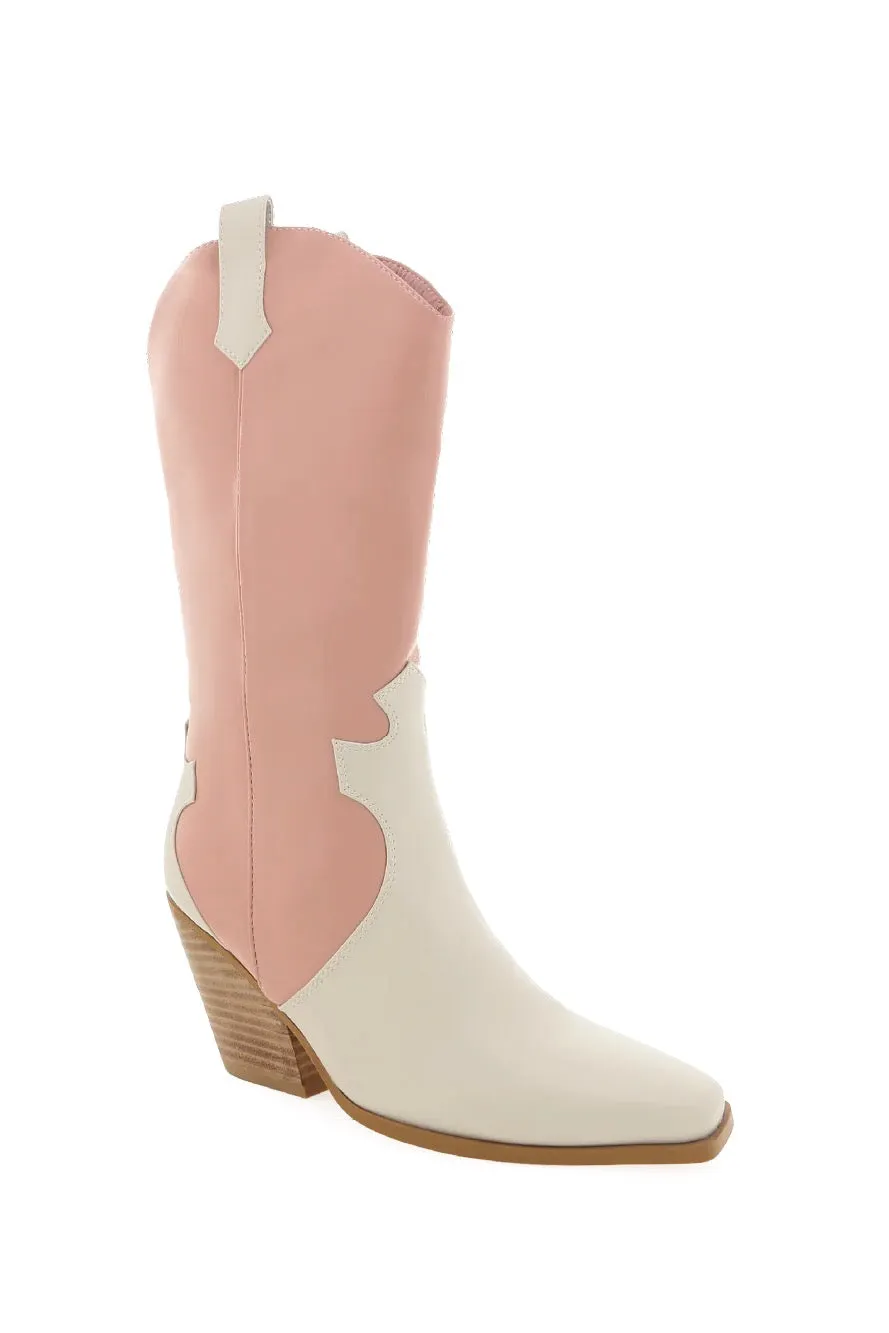 Claudette Western Boot ~ Fondant-Chalk