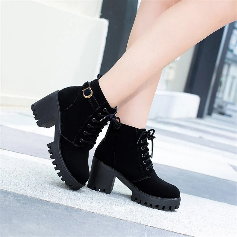 Cool Street Style Martin High Heels Ankle Boots