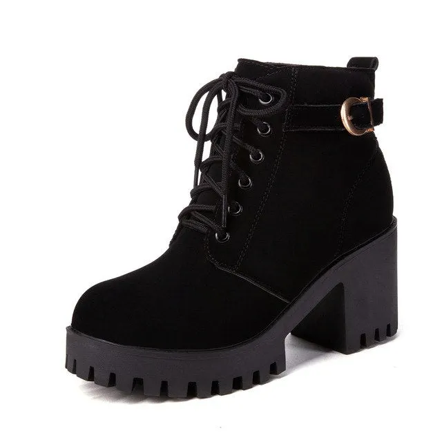 Cool Street Style Martin High Heels Ankle Boots