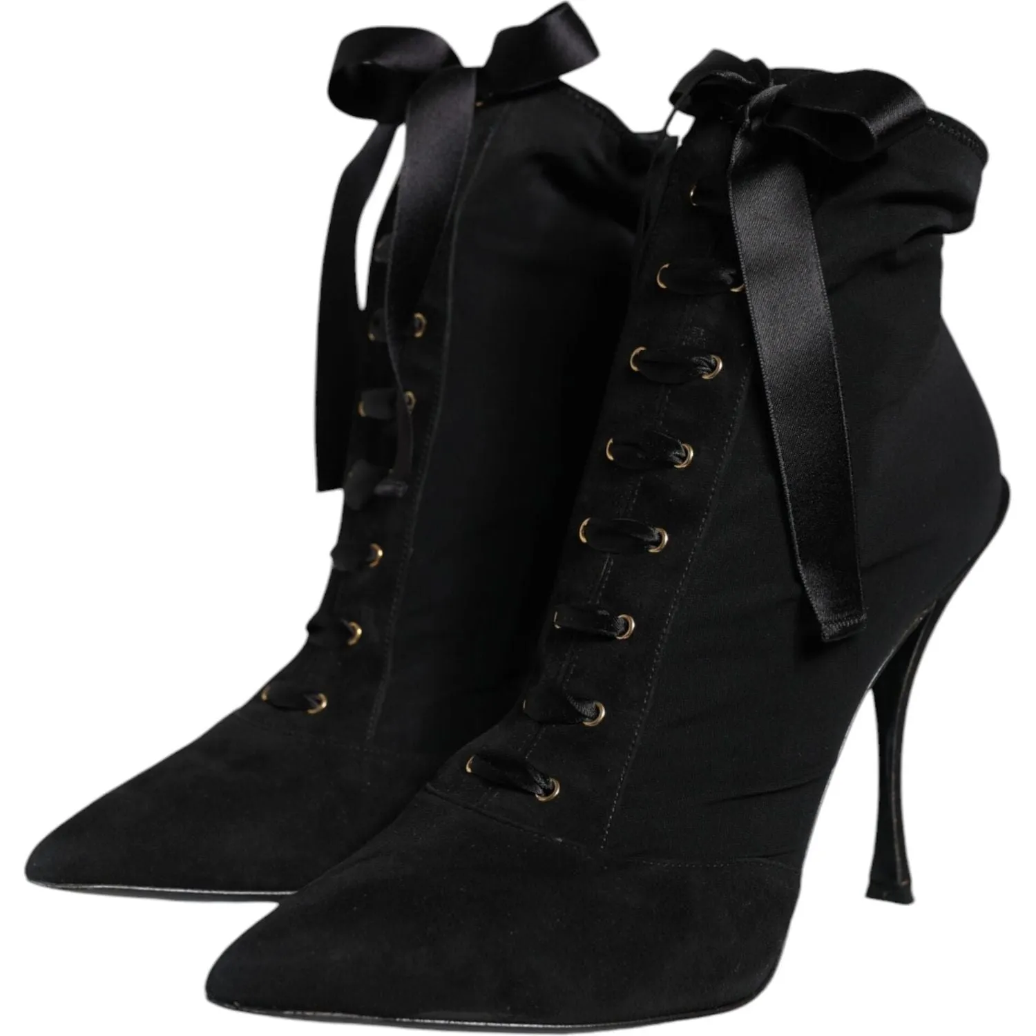 Dolce & Gabbana Black Lace Up Trekking Ankle Boots Shoes