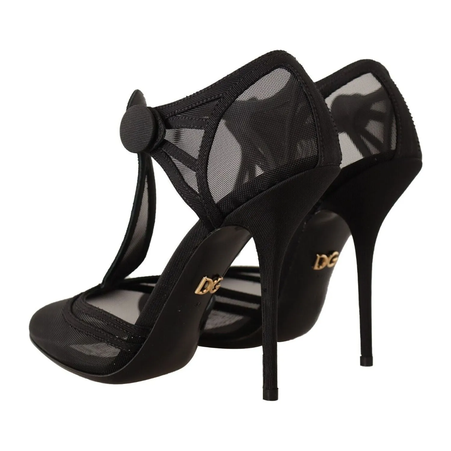 Dolce & Gabbana Elegant Mesh T-Strap Stiletto Pumps