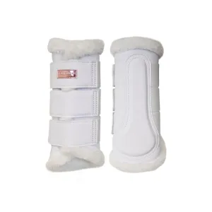 Equestrian Stockholm Fleece Lined Brushing Boots Set of 2 White- Moonless Night