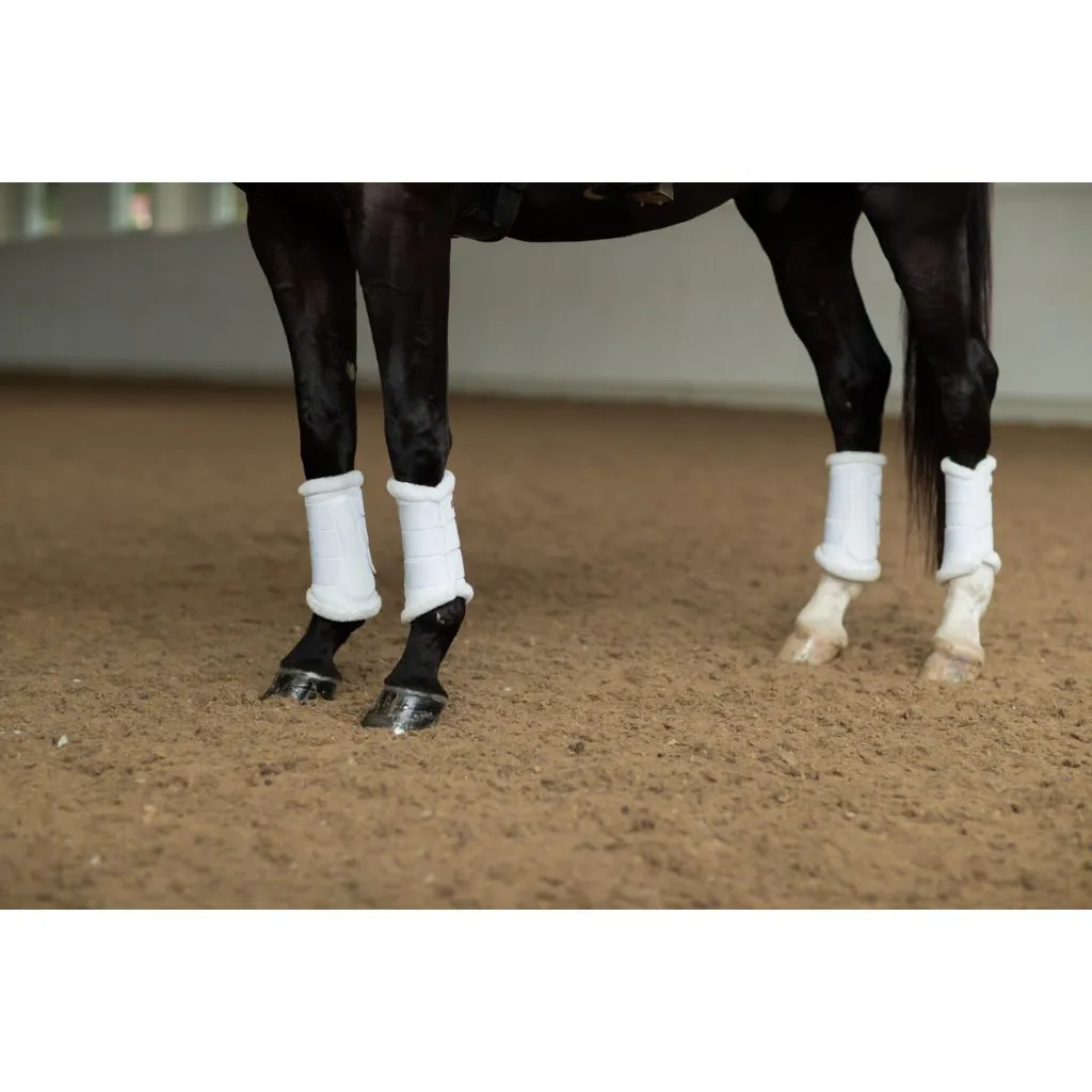 Equestrian Stockholm Fleece Lined Brushing Boots Set of 2 White- Moonless Night