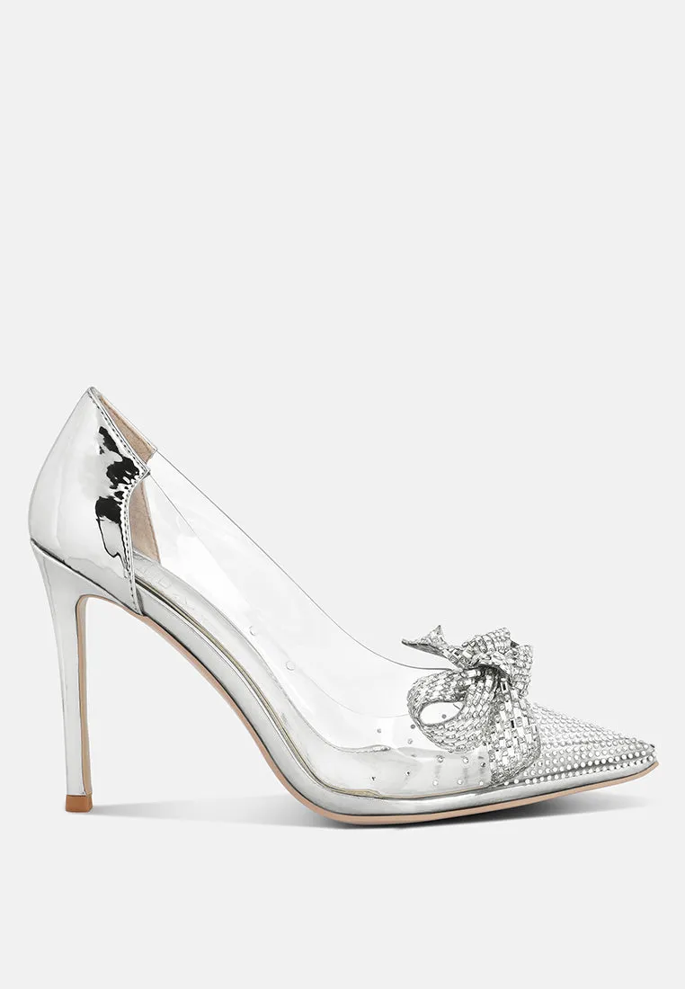 Erika Rhinestones Embellished Clear Pump Shoes