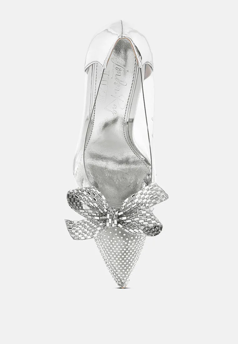 Erika Rhinestones Embellished Clear Pump Shoes