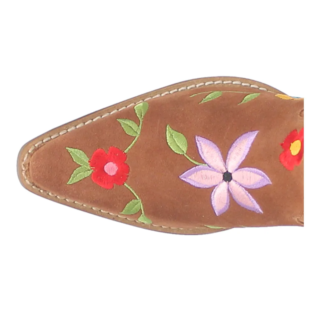 Flower Power Embroidered Floral Snip Toe Cowboy Boots