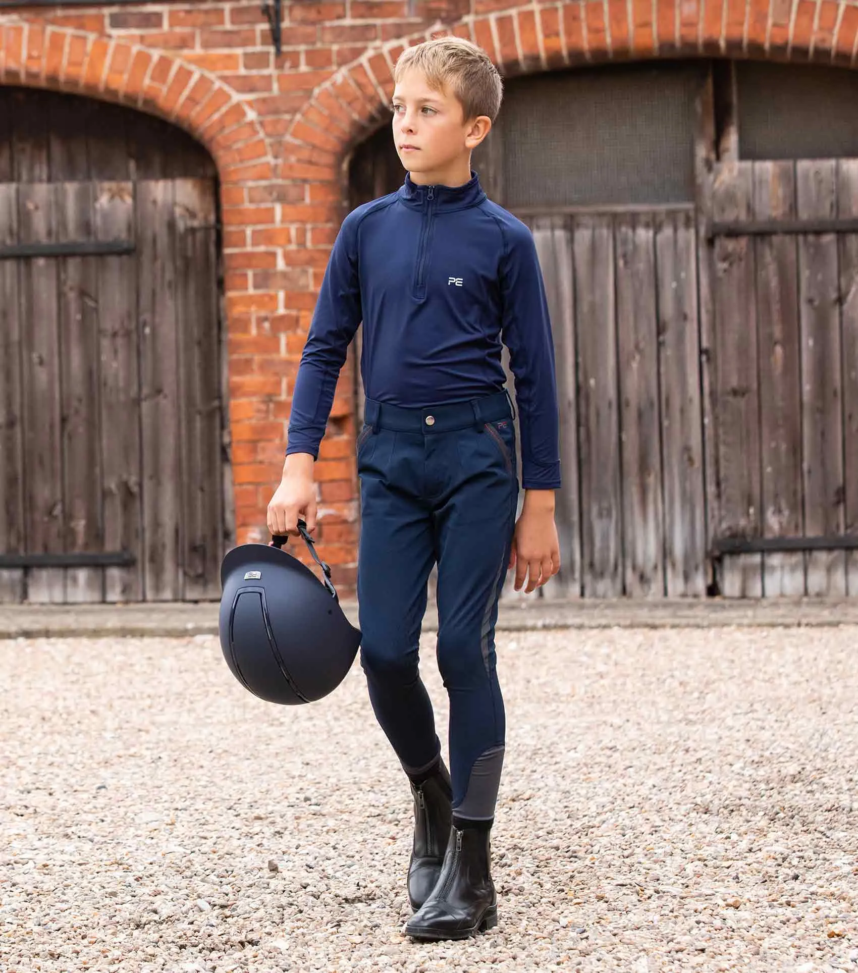 Gando Boys Gel Knee Riding Breeches Navy