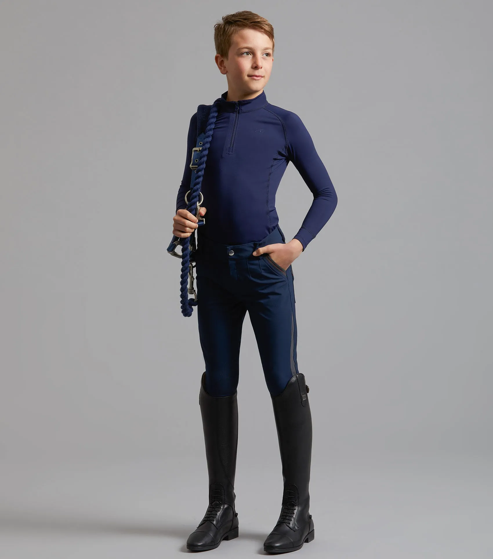 Gando Boys Gel Knee Riding Breeches Navy