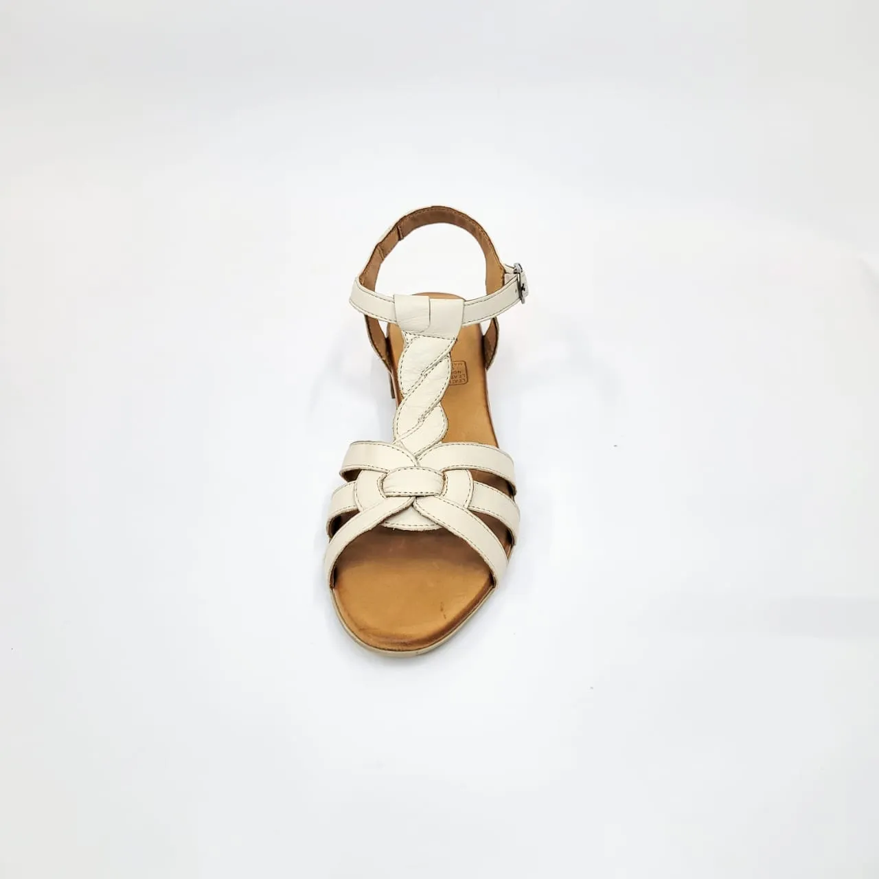 Gia nude leather t-bar ankle strap sandal