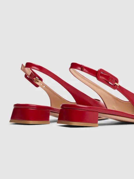 Gianvito Rossi   20mm Tokio leather slingback flats 