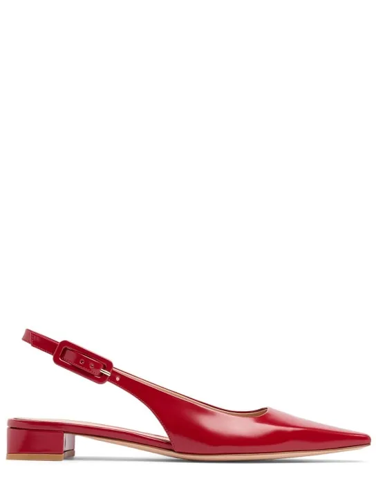 Gianvito Rossi   20mm Tokio leather slingback flats 