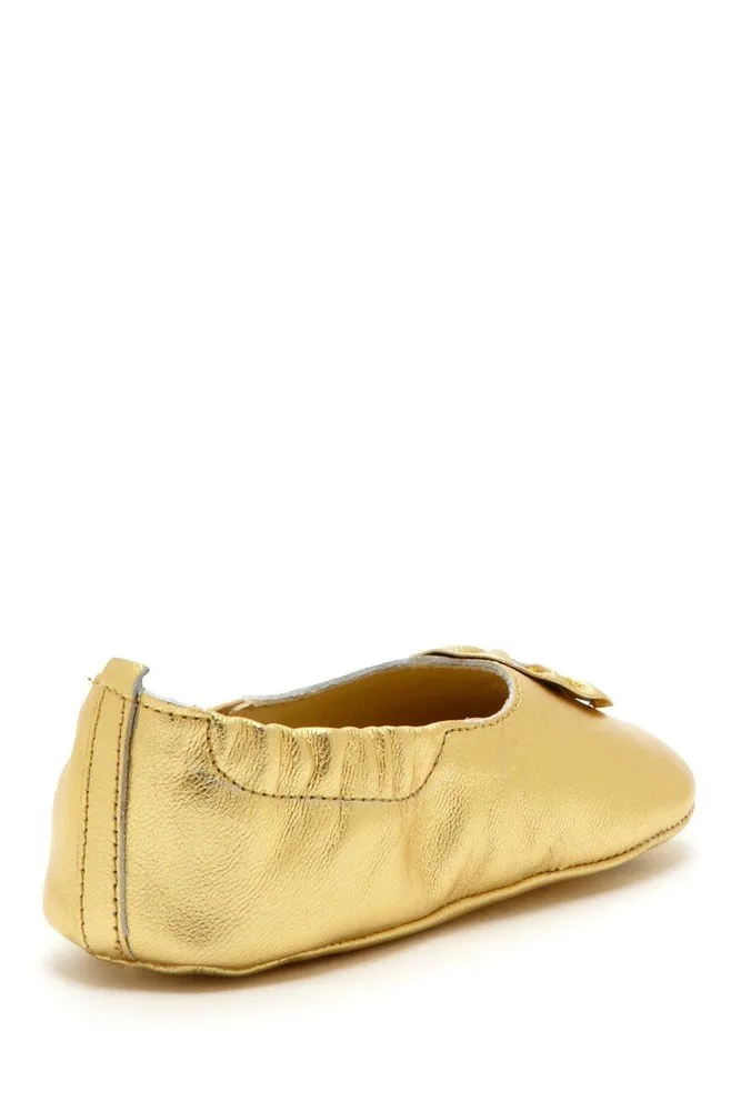 Gold Flower Elastic Flats