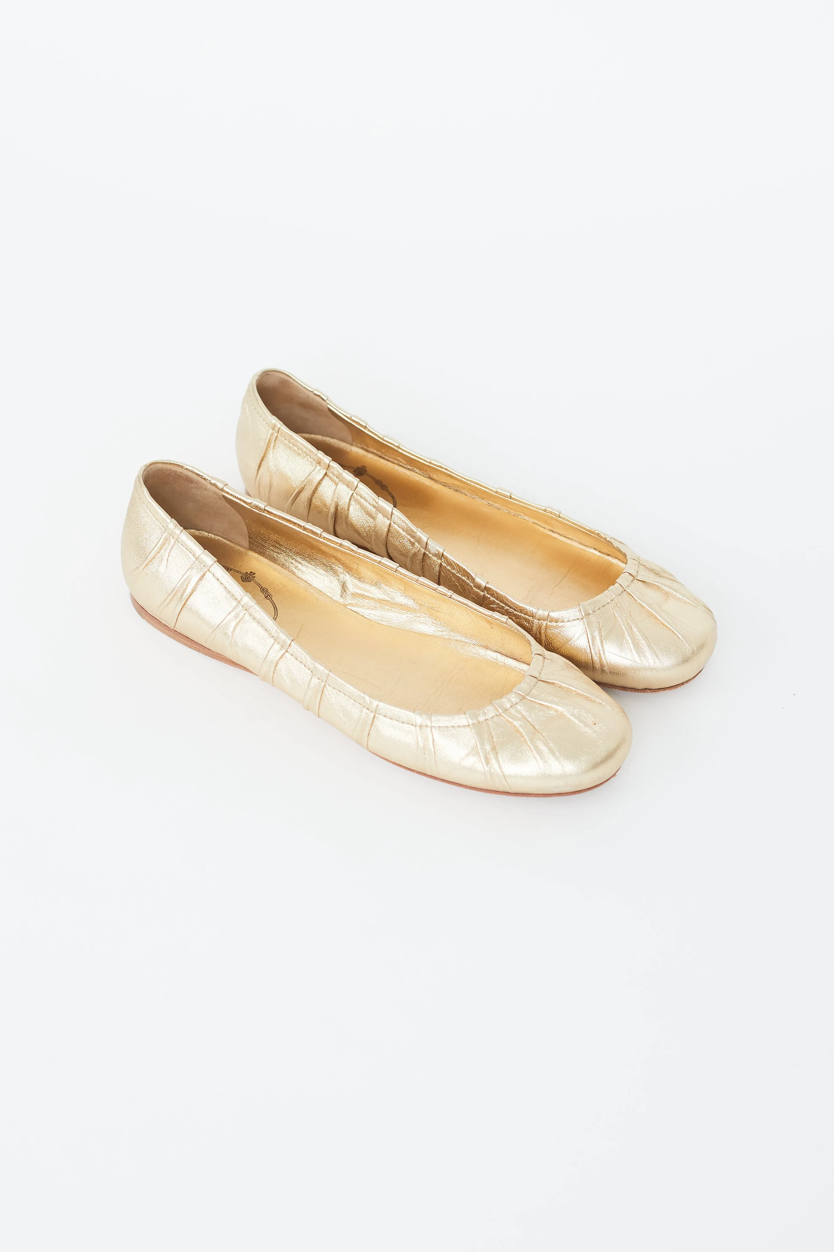 Gold Metallic Ballet Flat