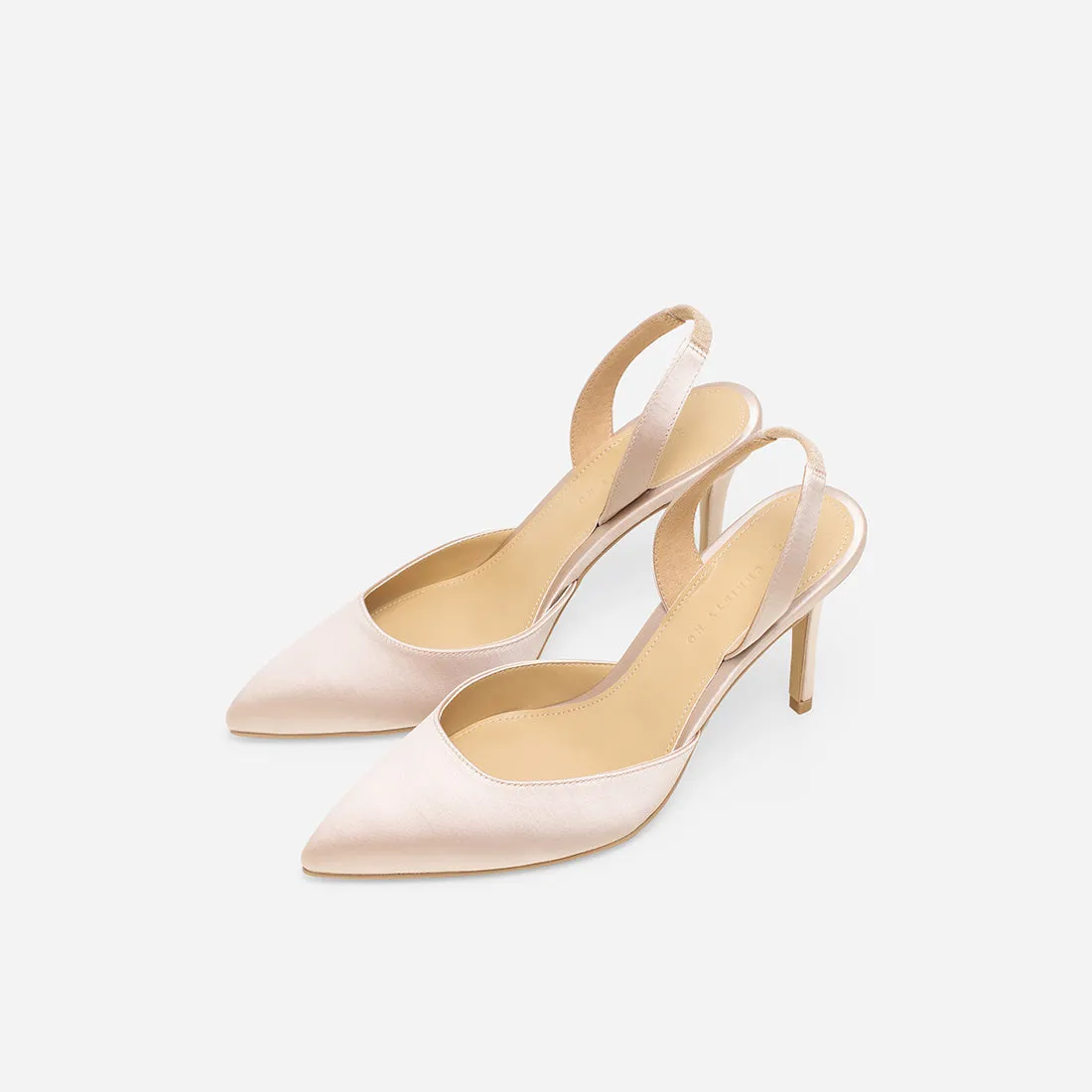 Hebe Satin Slingback Pumps