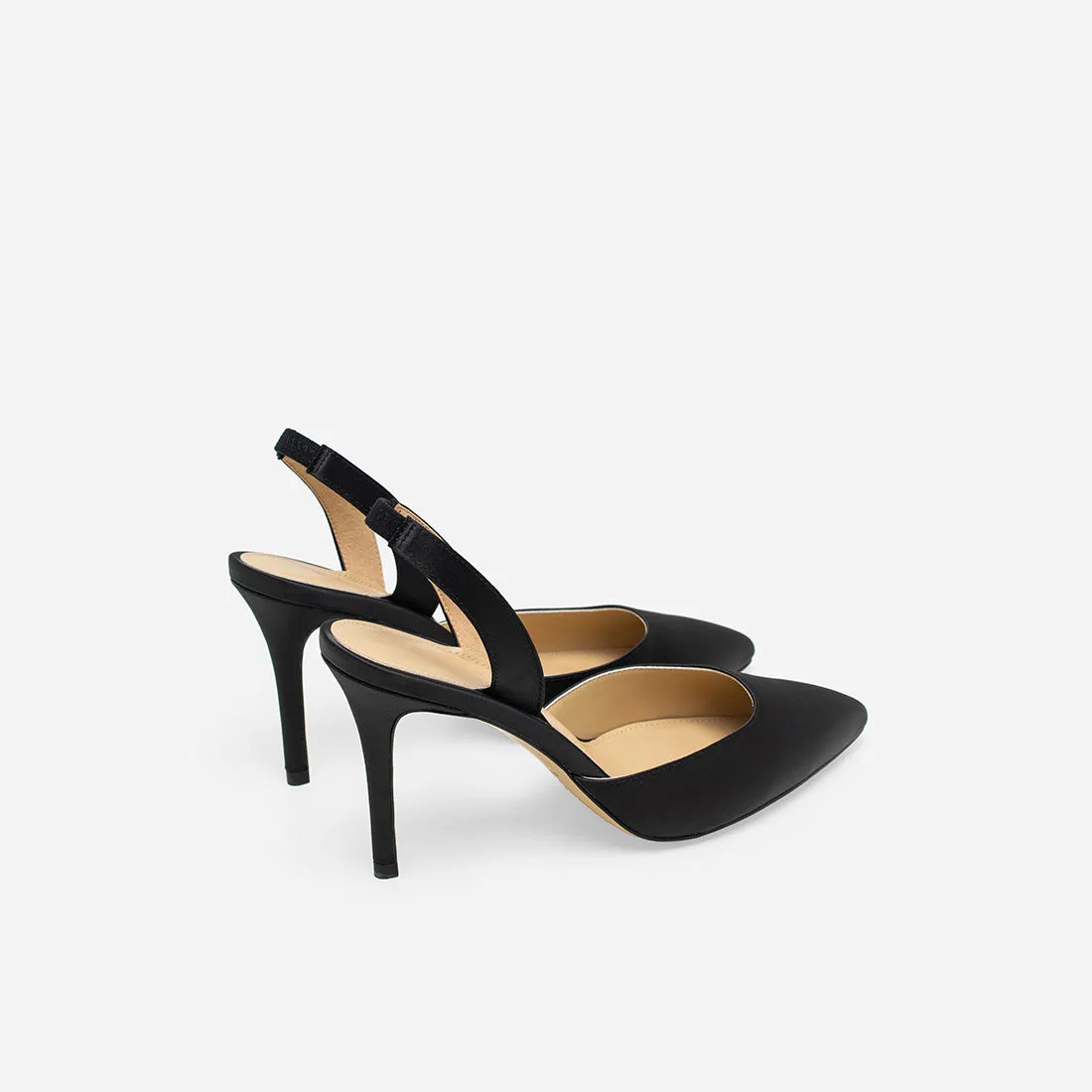 Hebe Satin Slingback Pumps