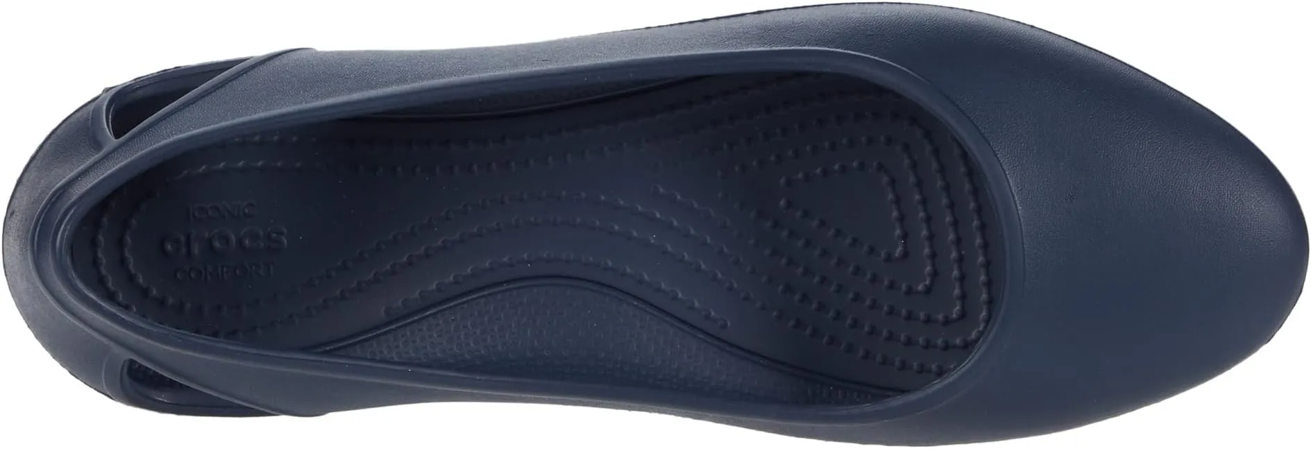 Laura Flat Crocs Ballet Shoes, navy blue