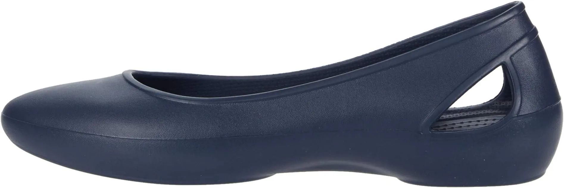 Laura Flat Crocs Ballet Shoes, navy blue