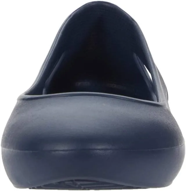 Laura Flat Crocs Ballet Shoes, navy blue