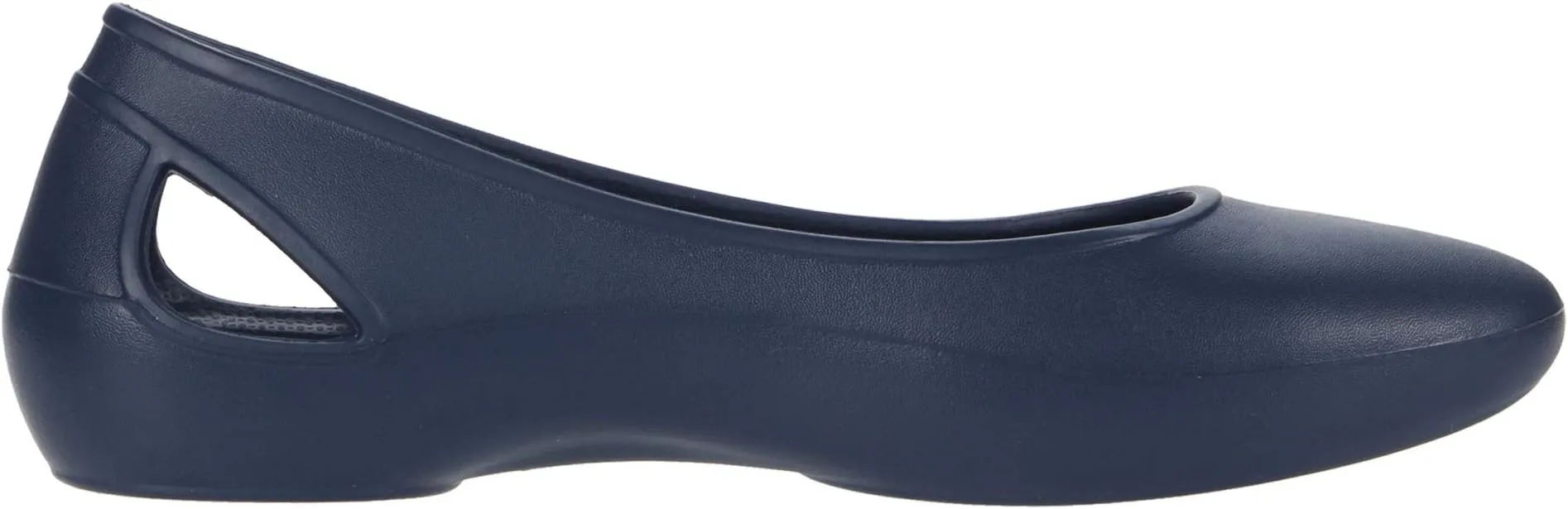 Laura Flat Crocs Ballet Shoes, navy blue