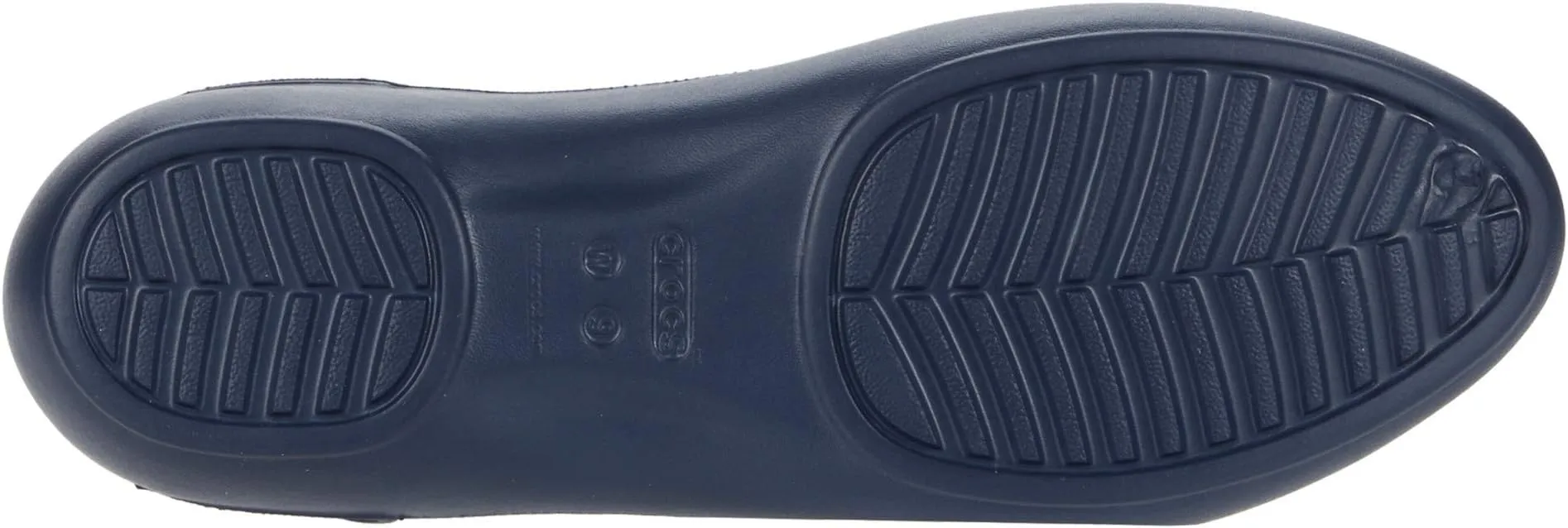 Laura Flat Crocs Ballet Shoes, navy blue