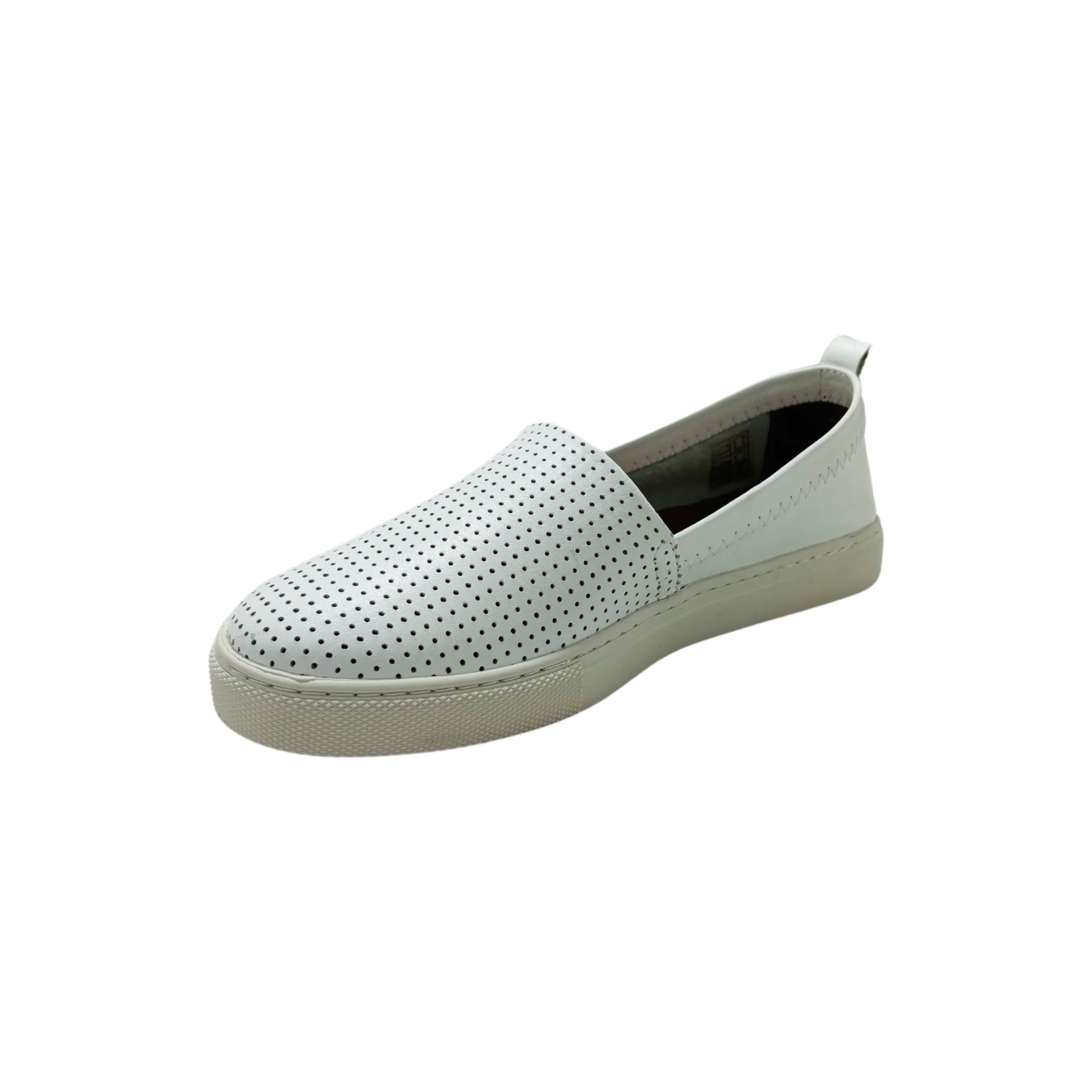 Lila White Leather Slip on