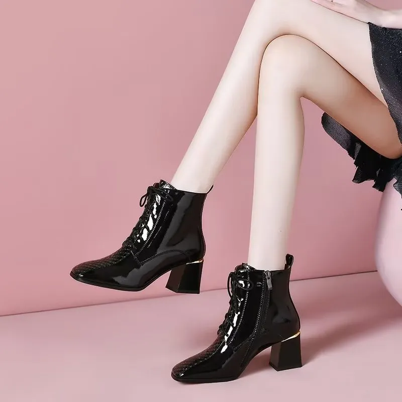 LuxeLeather Autumn Chic Ankle Boots