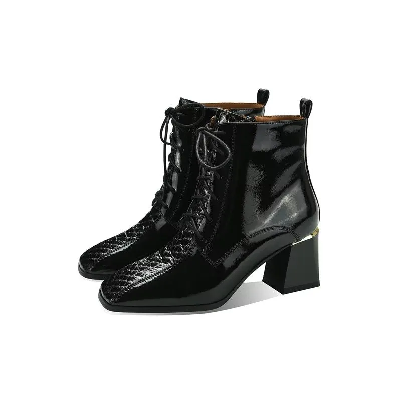 LuxeLeather Autumn Chic Ankle Boots