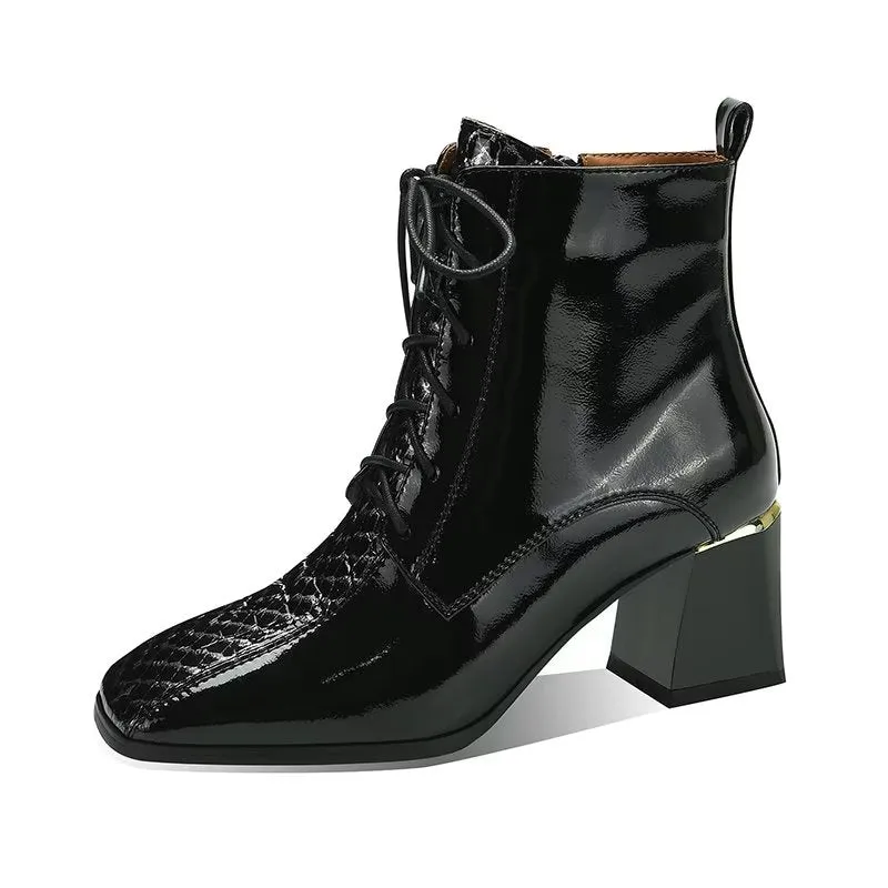 LuxeLeather Autumn Chic Ankle Boots