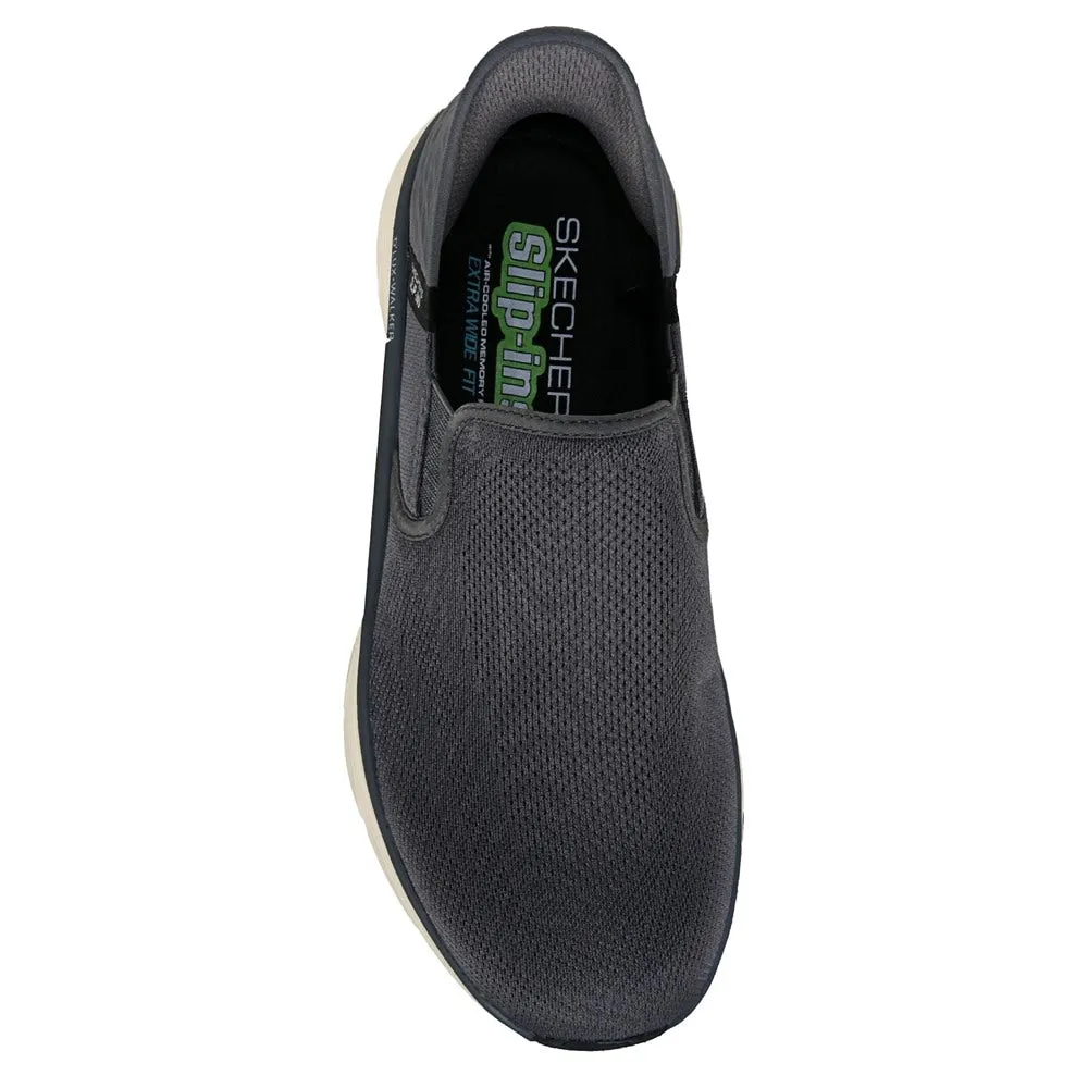 Men's D'Lux Walker Oxford Wide Slip On Skechers, charcoal