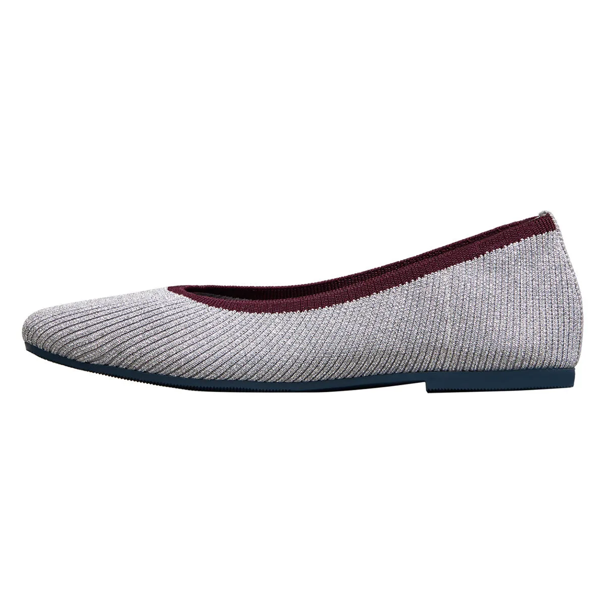 Neeman's Slip-Ons Flats for Women | Metallic Square | Silver