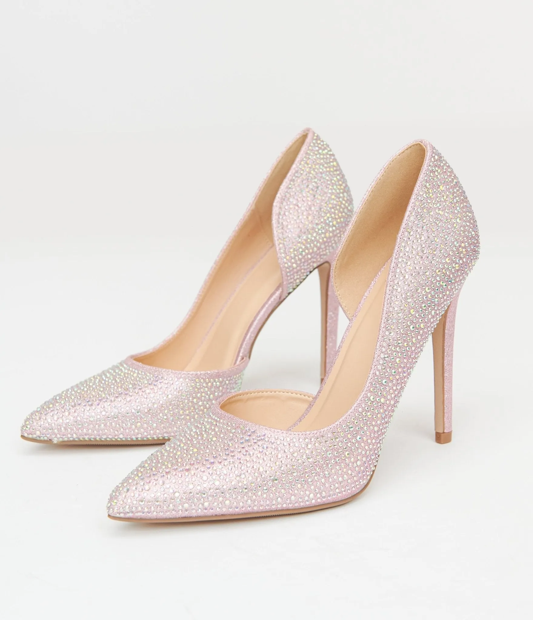 Pink Rhinestone Stiletto Pumps