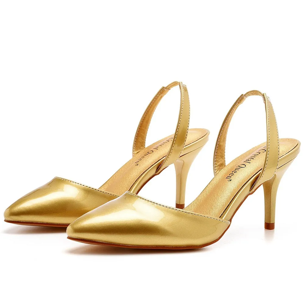 Pointed Toe Brief Elegant Slingback High Heels