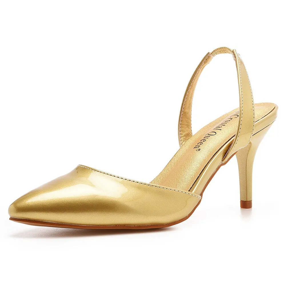 Pointed Toe Brief Elegant Slingback High Heels