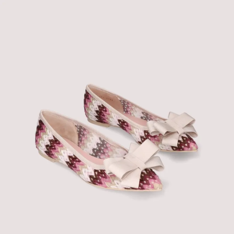 Pretty Ballerinas Ella Pink Multi Woven Ballet Pump