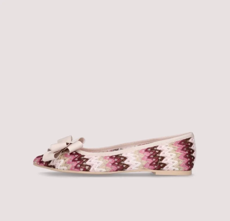 Pretty Ballerinas Ella Pink Multi Woven Ballet Pump