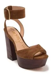 SAM EDELMAN - RAIN SUEDE HIGH HEEL SANDALS **FREE SHIPPING**