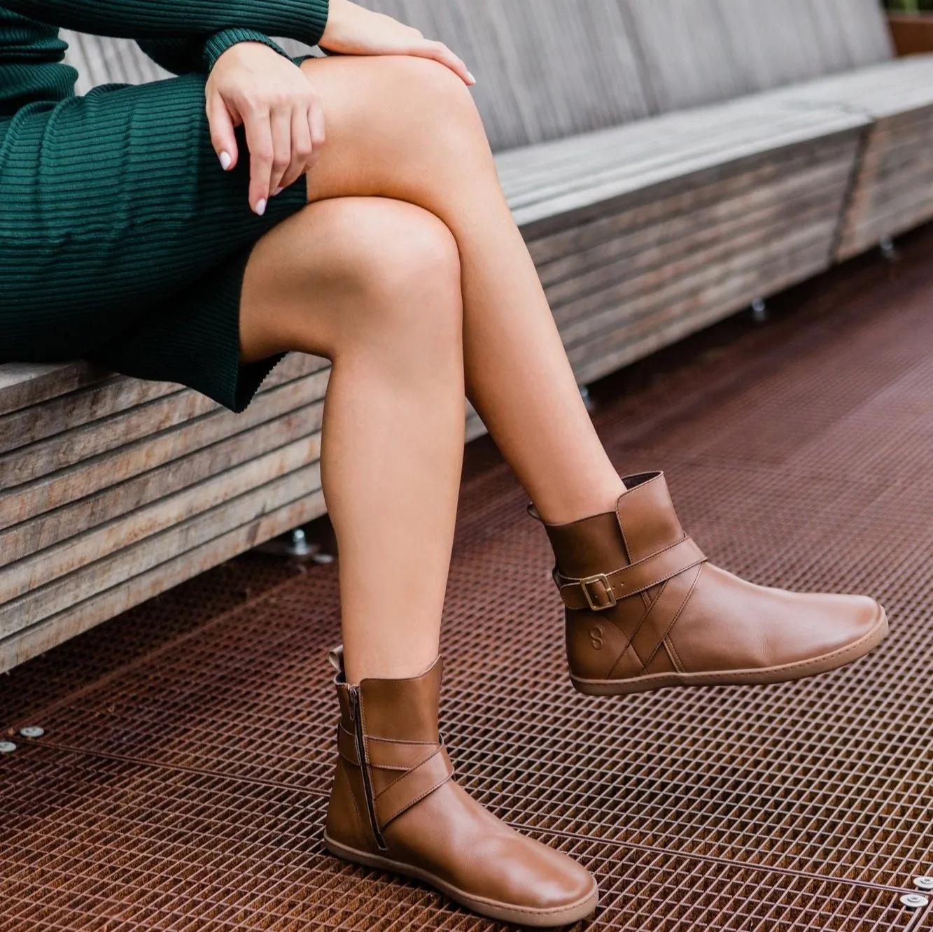 Shapen - DIVINE Barefoot Ankle Boots - Brown (Womens)