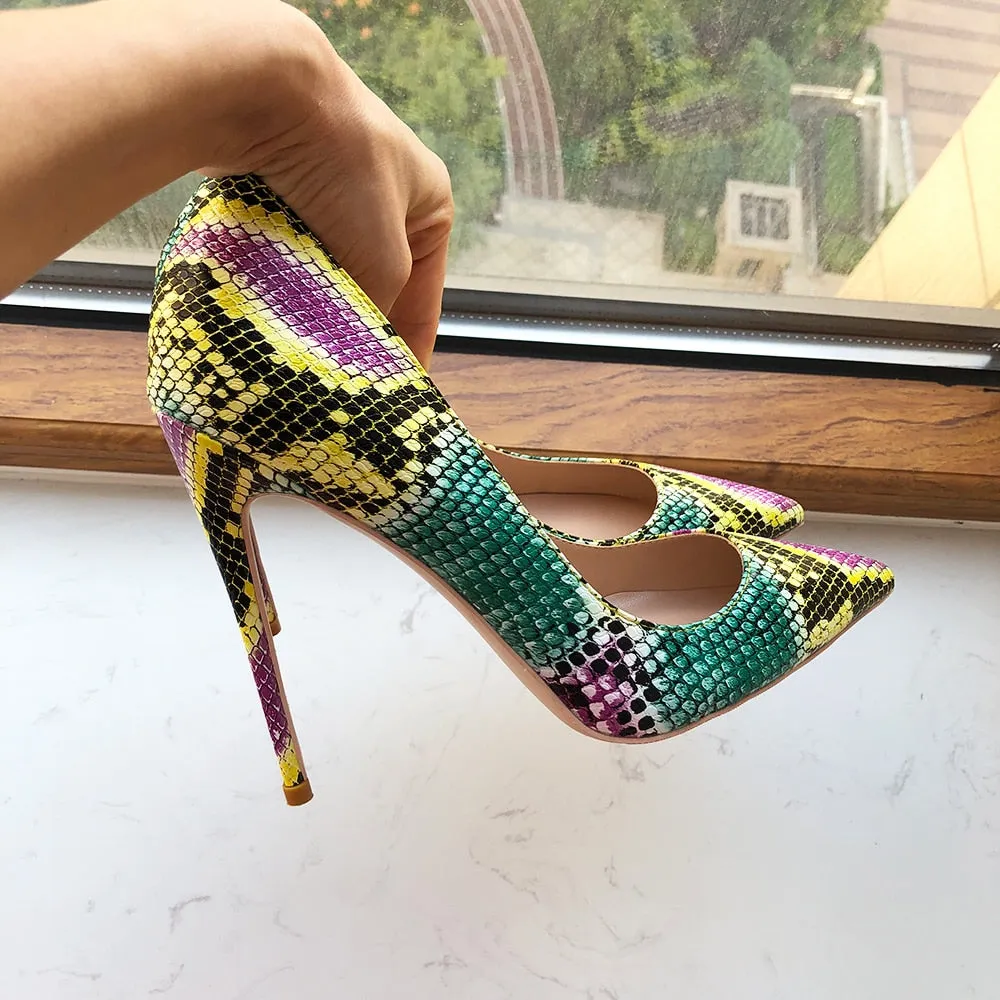 Snakeskin Chic Stiletto High Heel Pumps