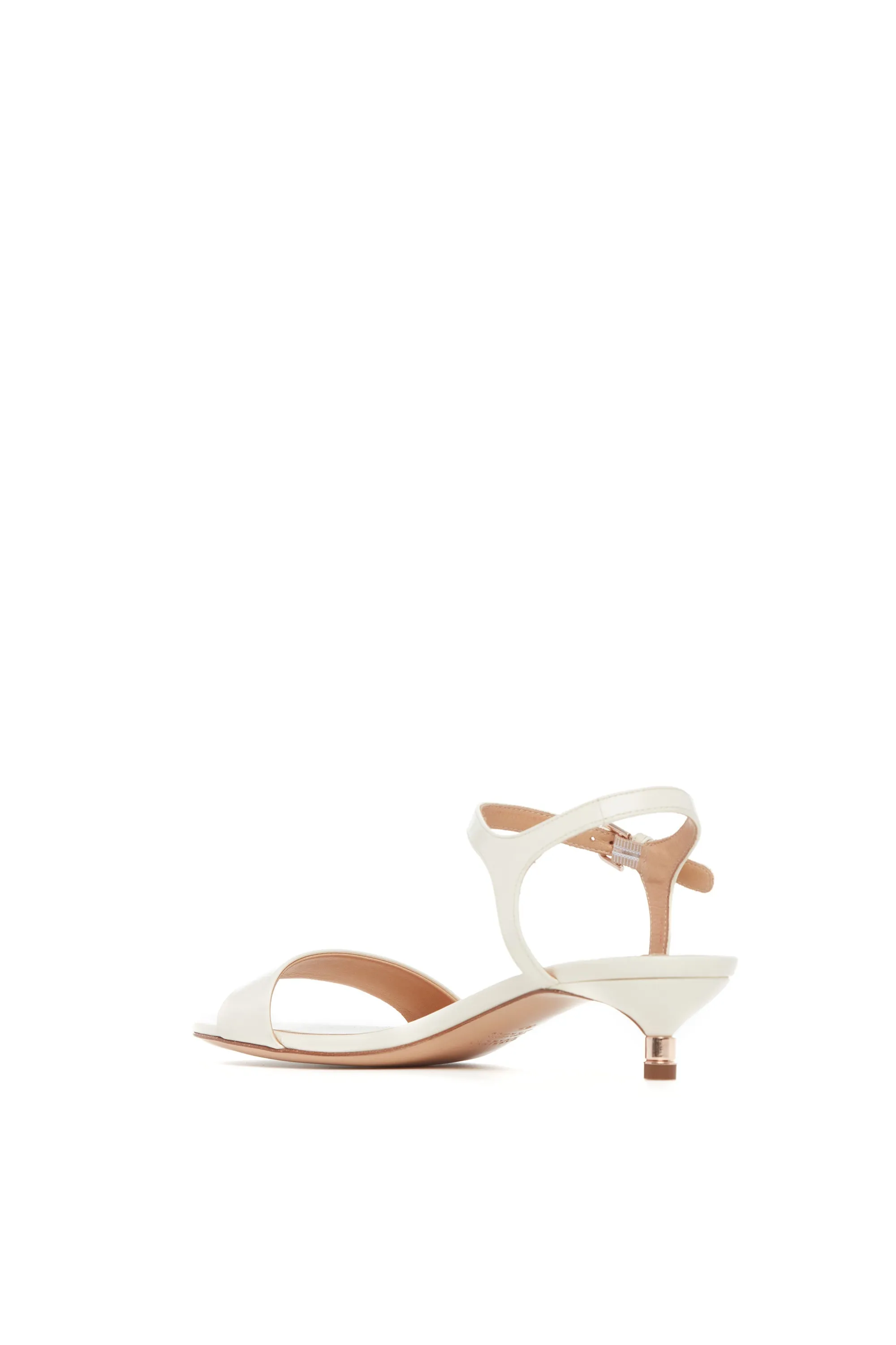 Soraya Low Heel Sandal in Cream Leather