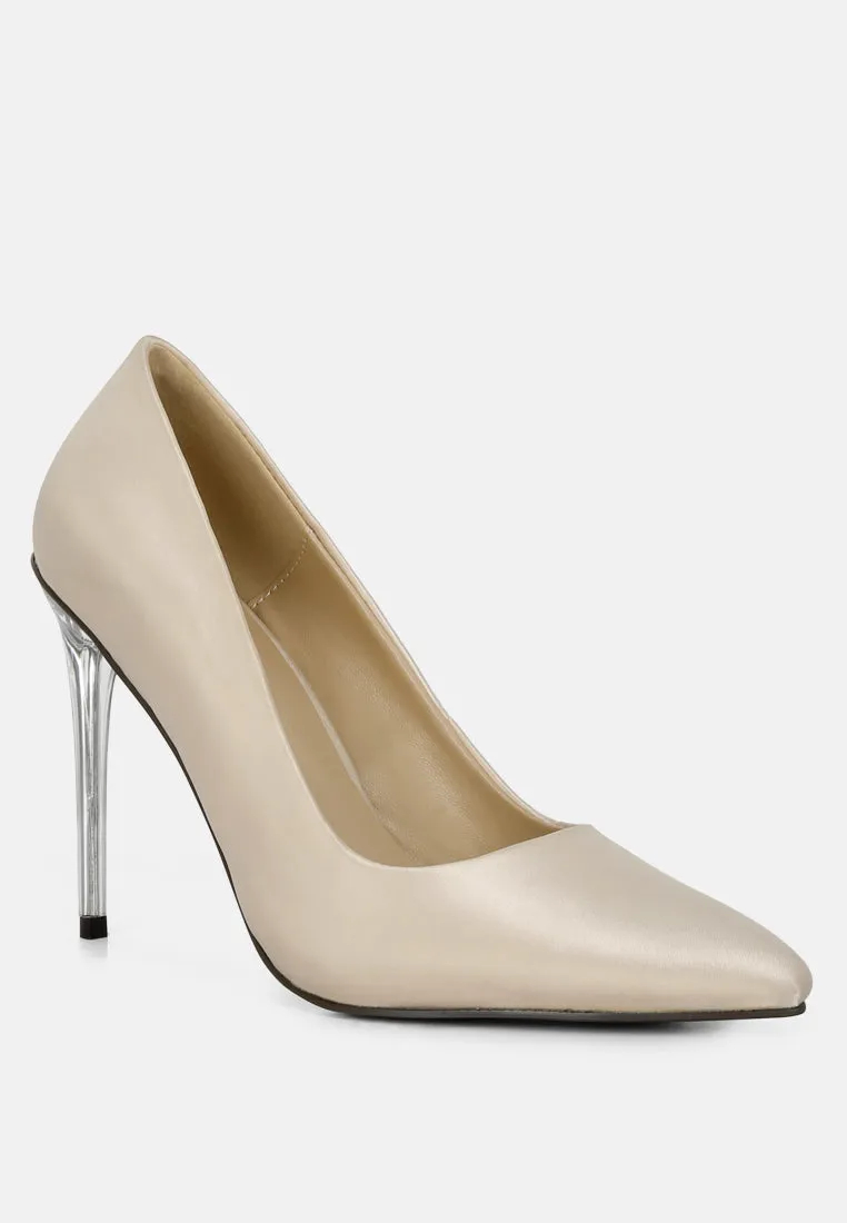 Stakes Clear High Heel Satin Pump Heels